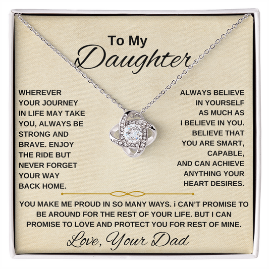 Your Journey In Life -Daughter Love Knot Necklace