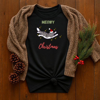 Flying Meowy Christmas -Long Sleeve Top