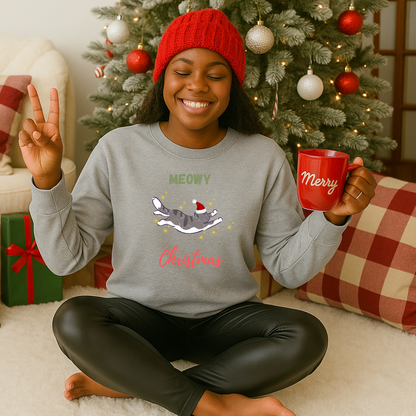 Flying Meowy Christmas -Long Sleeve Top