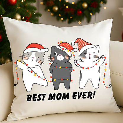 Best Cat Mom Pillow