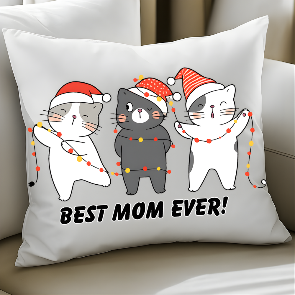 Best Cat Mom Pillow