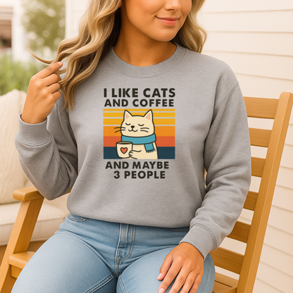 Retro Cats And Coffee Graphic Shirt