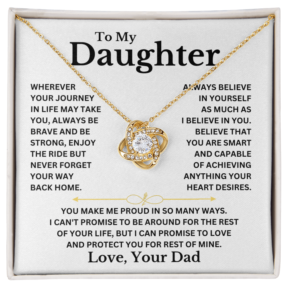 Your Journey In Life -Daughter Love Knot Necklace (WB)