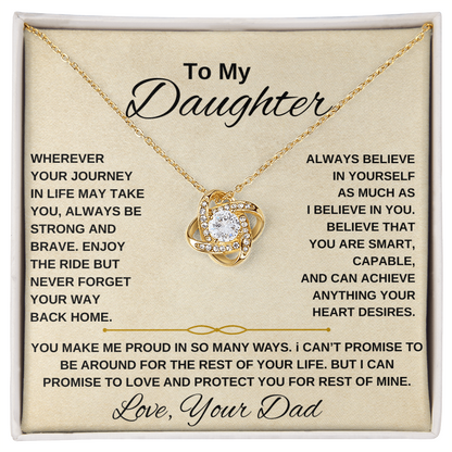 Your Journey In Life -Daughter Love Knot Necklace