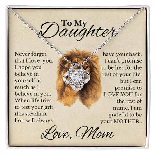 This Steadfast Lion -Daughter Love Knot Necklace