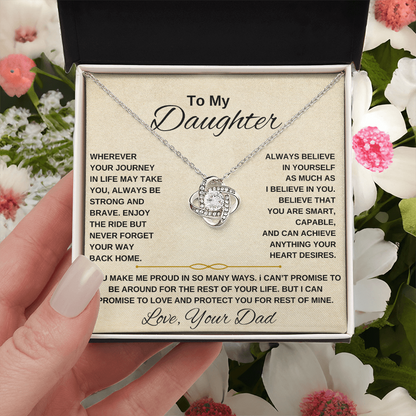 Your Journey In Life -Daughter Love Knot Necklace
