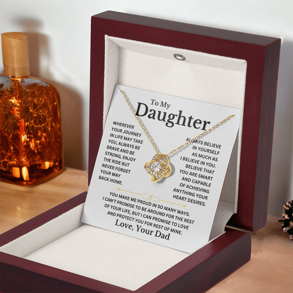 Your Journey In Life -Daughter Love Knot Necklace (WB)