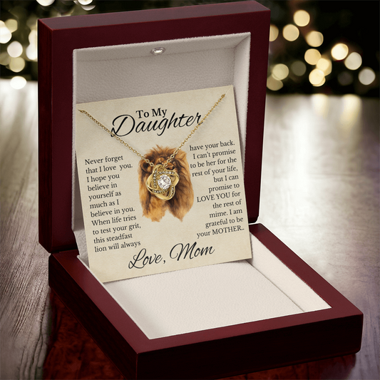 This Steadfast Lion -Daughter Love Knot Necklace