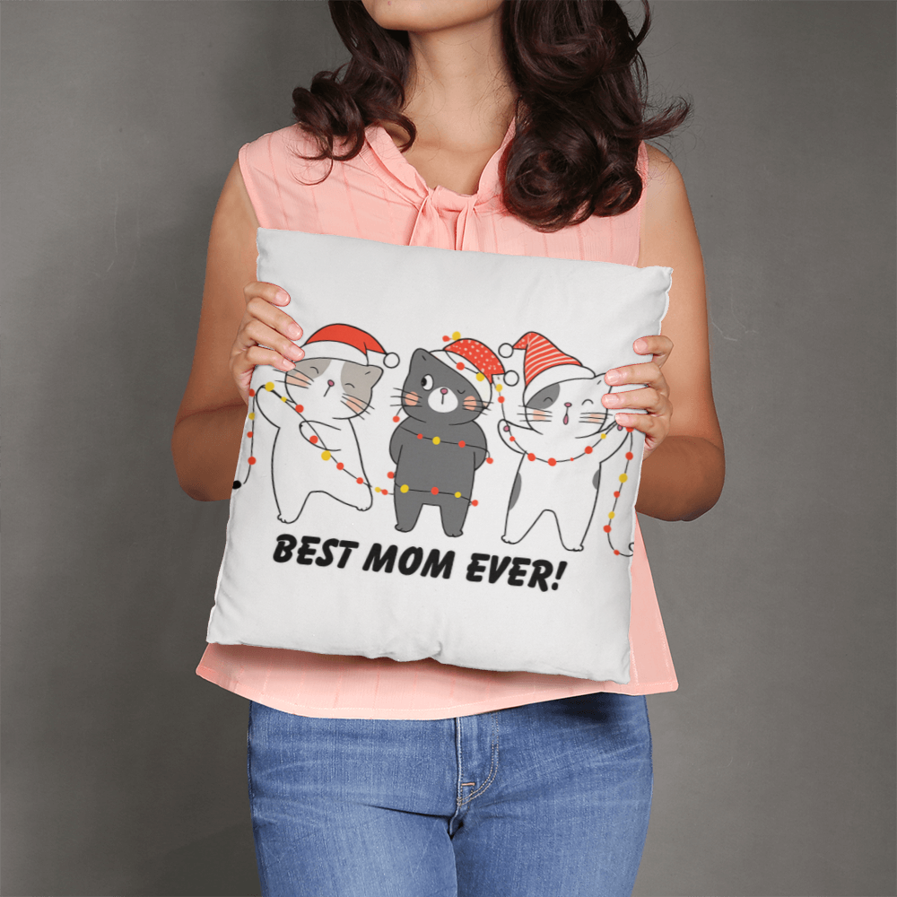 Best Cat Mom Pillow