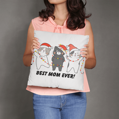 Best Cat Mom Pillow