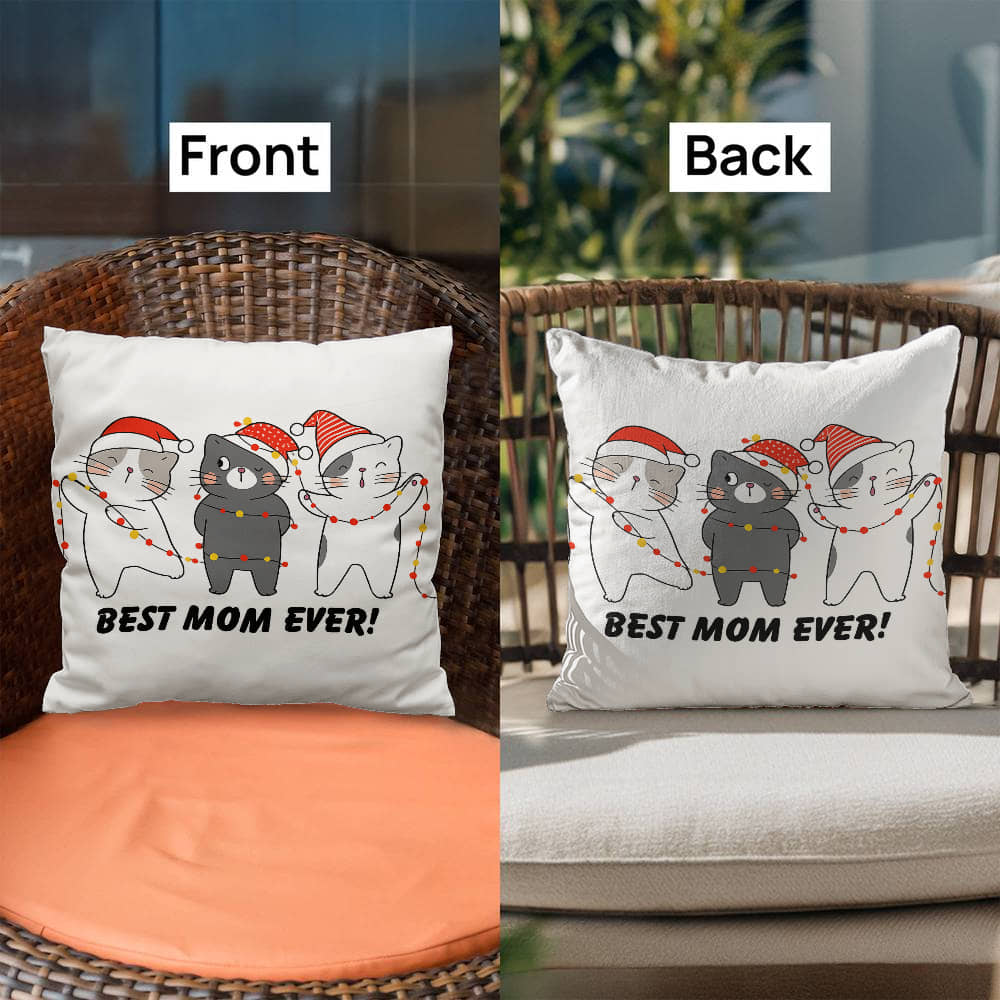 Best Cat Mom Pillow