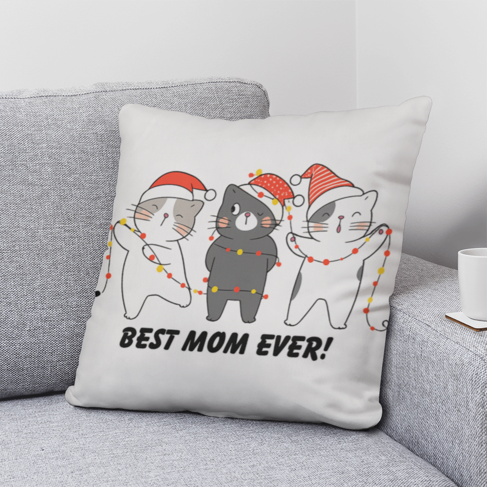 Best Cat Mom Pillow