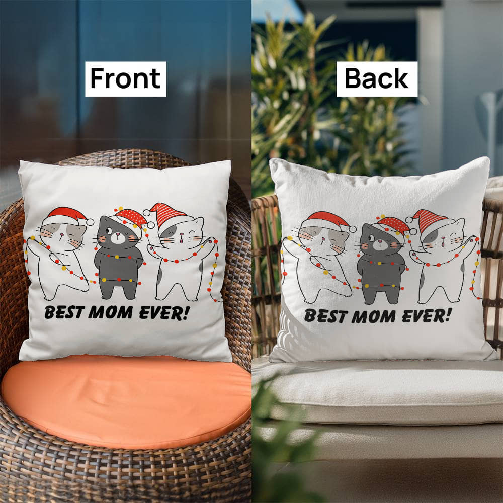 Best Cat Mom Pillow