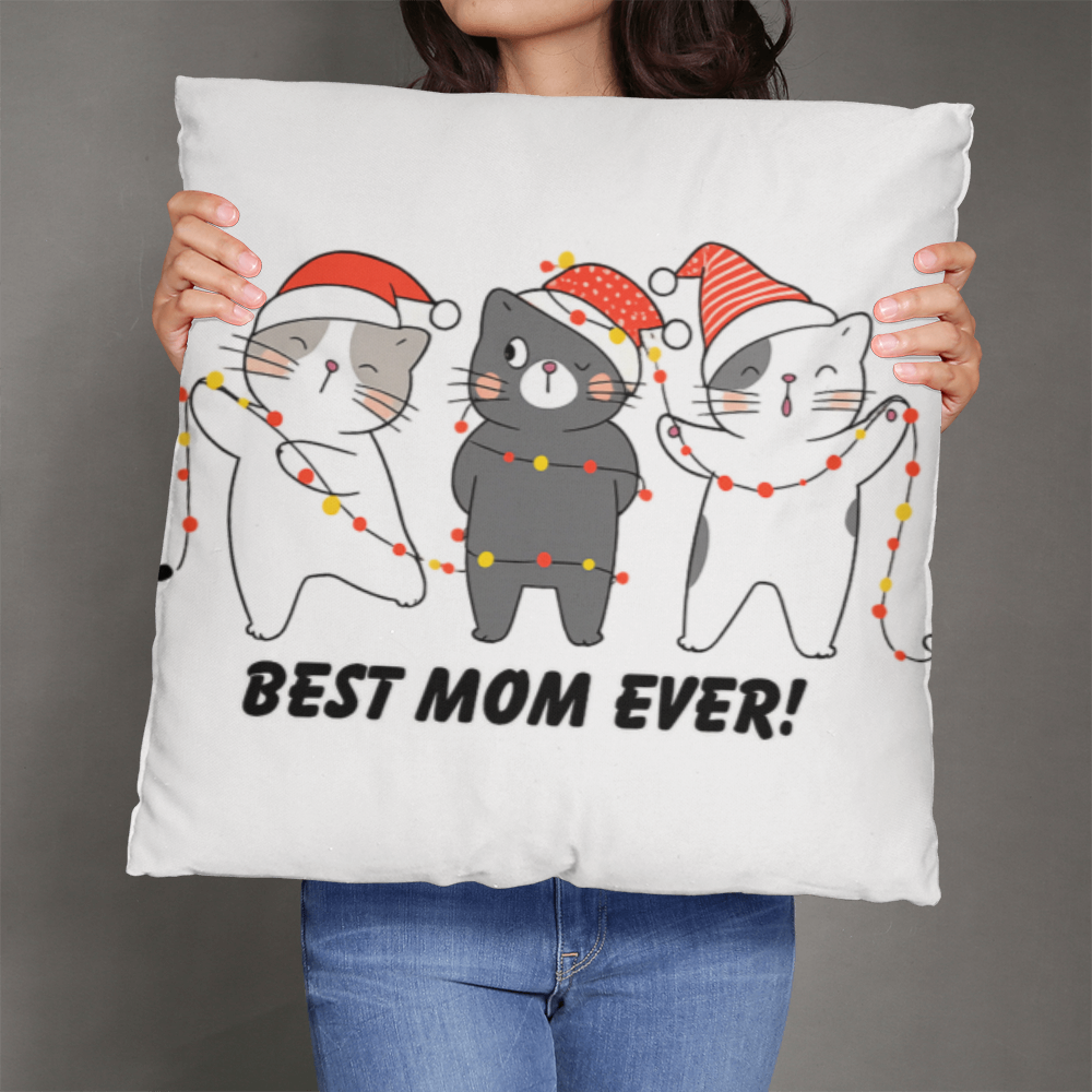 Best Cat Mom Pillow